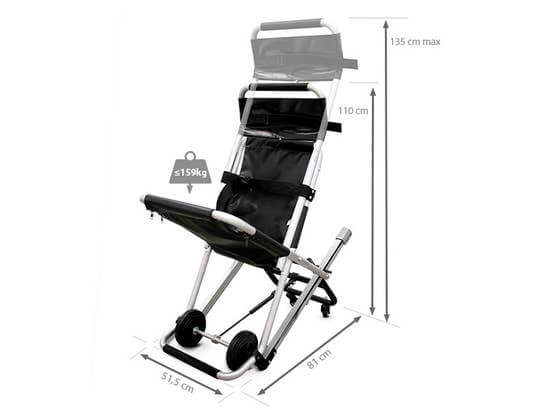 Sedia per il trasferimento del paziente sulle scale ausilio per disabili