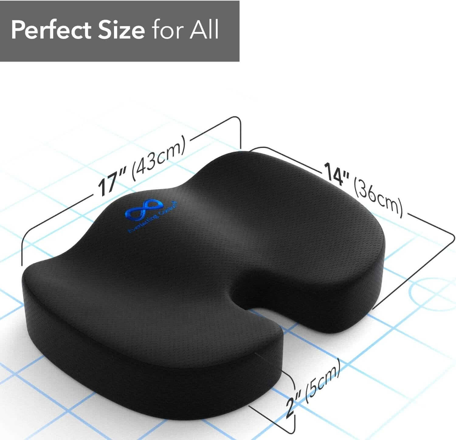 Set Cuscino Ortopedico Schiena E Cuscino Lombare Sedia, Cuscini Posturali in Gel Infuso (Nero) ausilio per disabili
