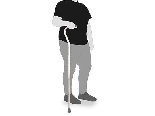 Stampella/bastone in alluminio, regolabile in altezza. ausilio per disabili
