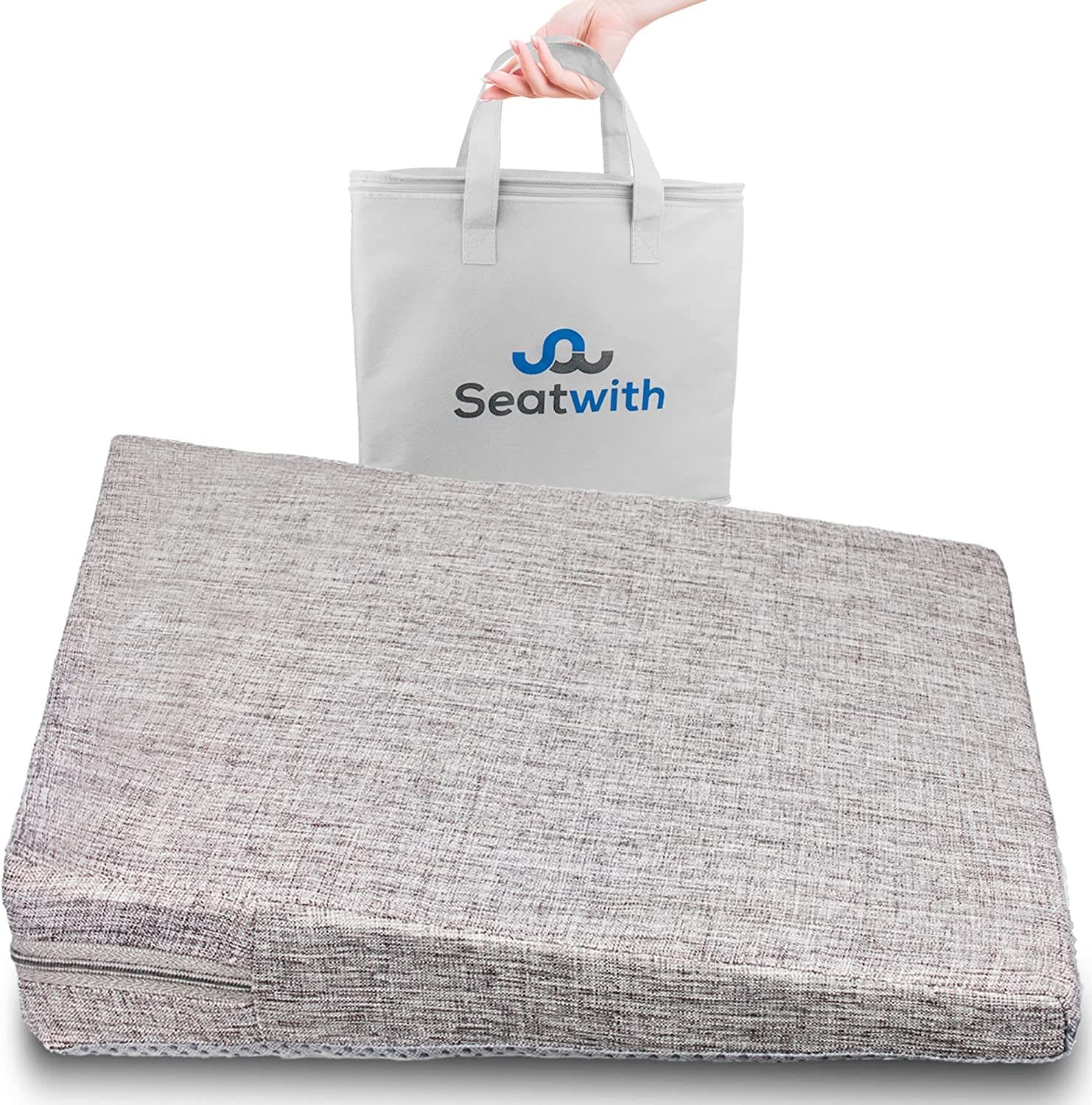 Comfortable Wedge Cushion - Office Chair Cushion with Non-Slip Cover and Carry Bag - Office Chair Cushion, Car Seat Cushion, Office Chair Cushion