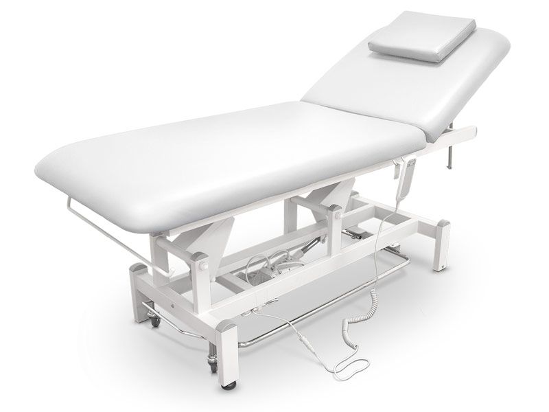Lettino elettrico Quirumed PRO PLUS con barra perimetrale - bianco
