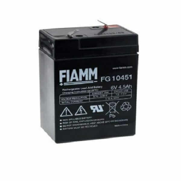 03009027 Batteria Fiamm 6 V 4,5 Ah ausilio per disabili