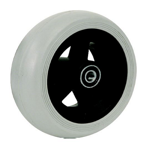 06033019 Ruota 5,5 in gomma grigia cerchio in plastica ausilio per disabili