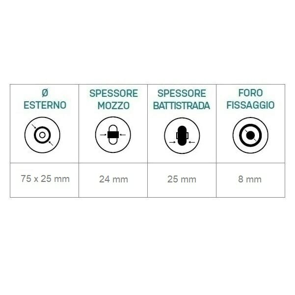 06033252 Ruote 3' con LED trasparente ausilio per disabili