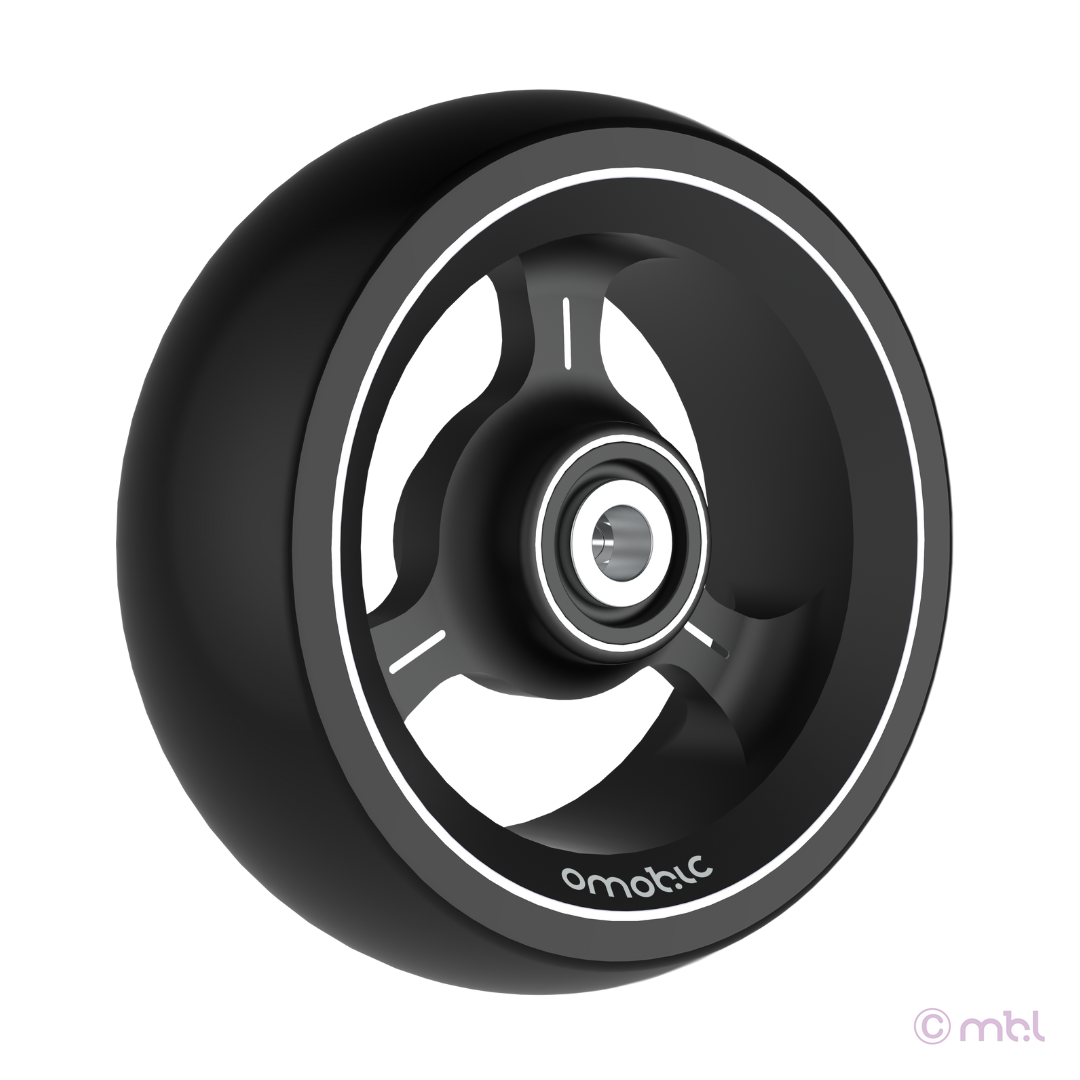 Ruota 4" Alluminio Nero Tristar 100x35 Omobic | Omega Ausili