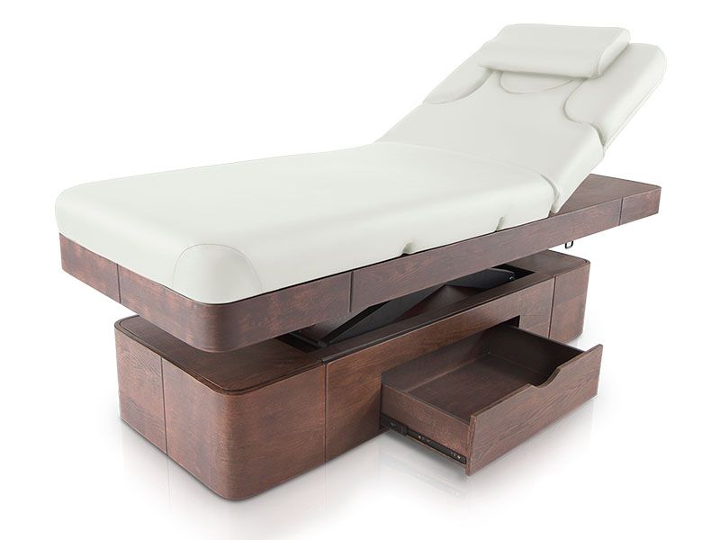 Lettino SPA cromoterapia LED e cassetto - Bianco