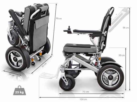 Sedia a rotelle elettrica pieghevole ELITE ULTRALIGHT con telaio rinforzato