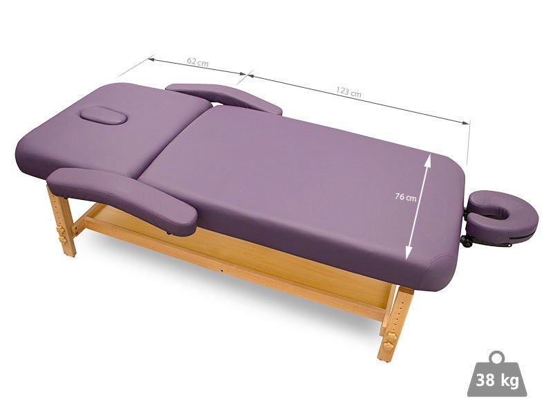 Lettino SPA regolabile in legno Quirumed – Dimensioni piano