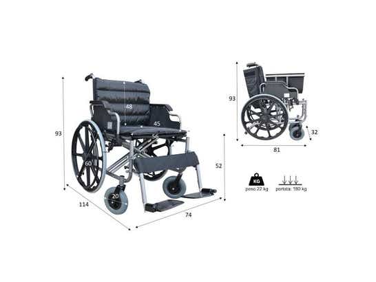 Carrozzina Bariatrica (Acciaio) THIRA ausilio per disabili
