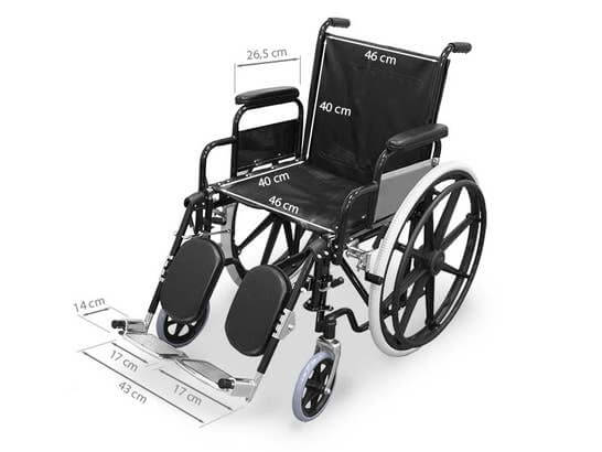 Carrozzina Wellcore con pedana elevabile in acciaio ausilio per disabili