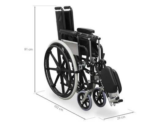 Carrozzina Wellcore con pedana elevabile in acciaio ausilio per disabili