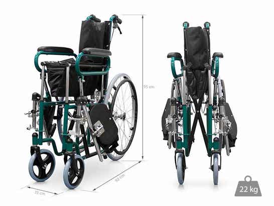 Carrozzina con poggiatesta e poggiapiedi di sollevamento ausilio per disabili