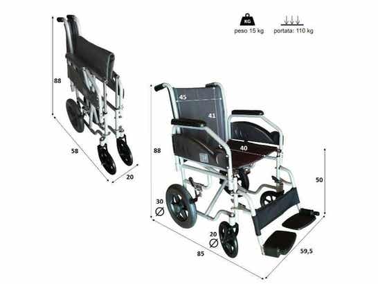 Carrozzina da transito (Acciaio) SATIS ausilio per disabili