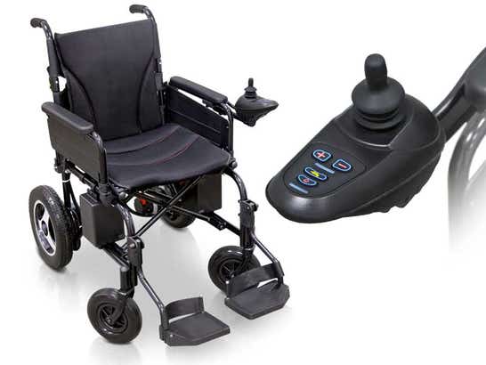 Carrozzina elettrica pieghevole EASY con telaio in acciaio ausilio per disabili