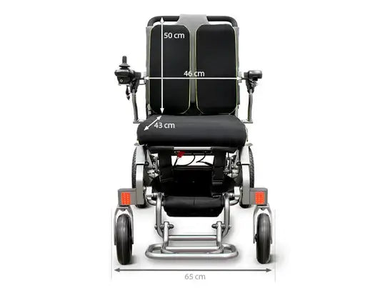 Carrozzina elettrica pieghevole con telaio extra rinforzato ausilio per disabili