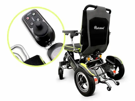 Carrozzina elettrica pieghevole con telaio extra rinforzato ausilio per disabili