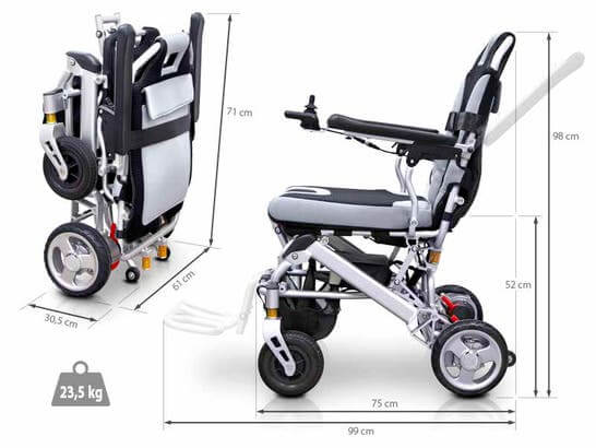Carrozzina pieghevole elettrica PRO ULTRALIGHT ausilio per disabili