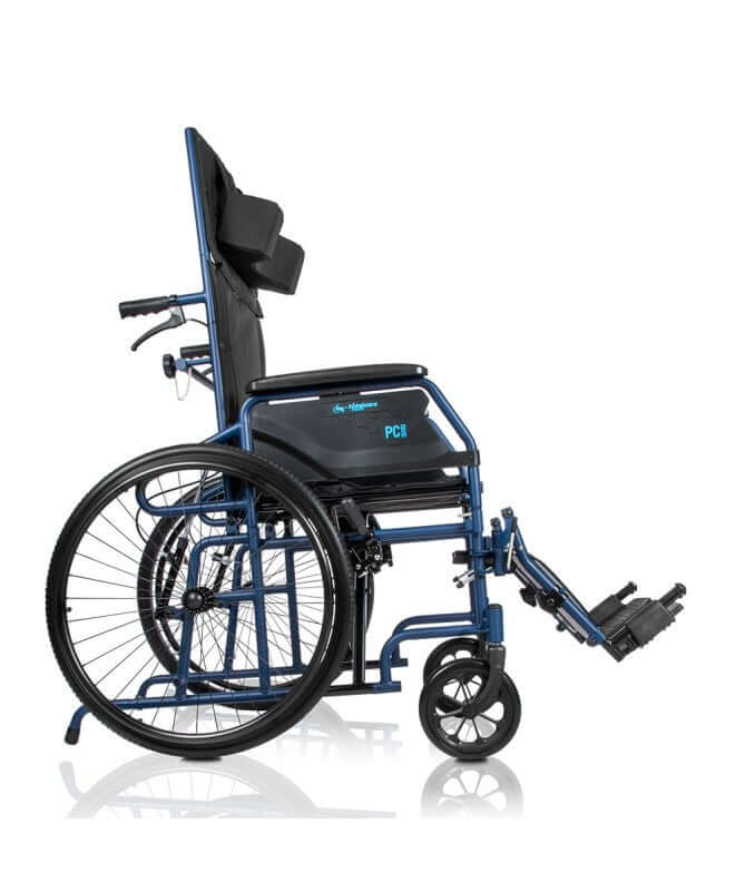 Carrozzina pieghevole in acciaio con schienale reclinabile PC-15/151 ausilio per disabili
