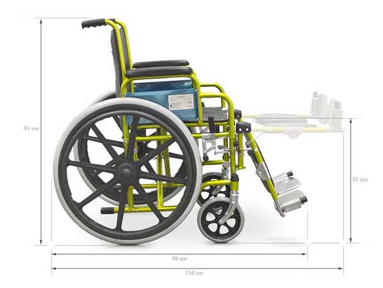 Carrozzina pieghevole in acciaio e con poggiagambe elevabili ausilio per disabili