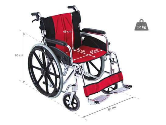 Carrozzina pieghevole in alluminio ELITE ausilio per disabili