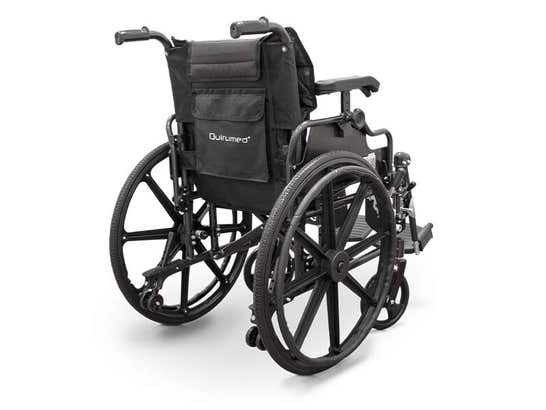 Carrozzina pieghevole in alluminio con braccioli abbattibili e ruote rimovibili ausilio per disabili