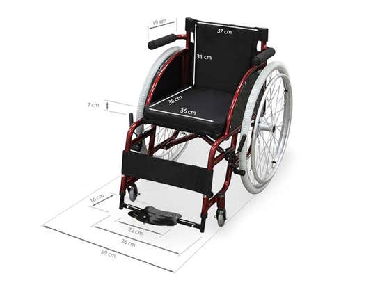 Carrozzina sportiva pieghevole ausilio per disabili