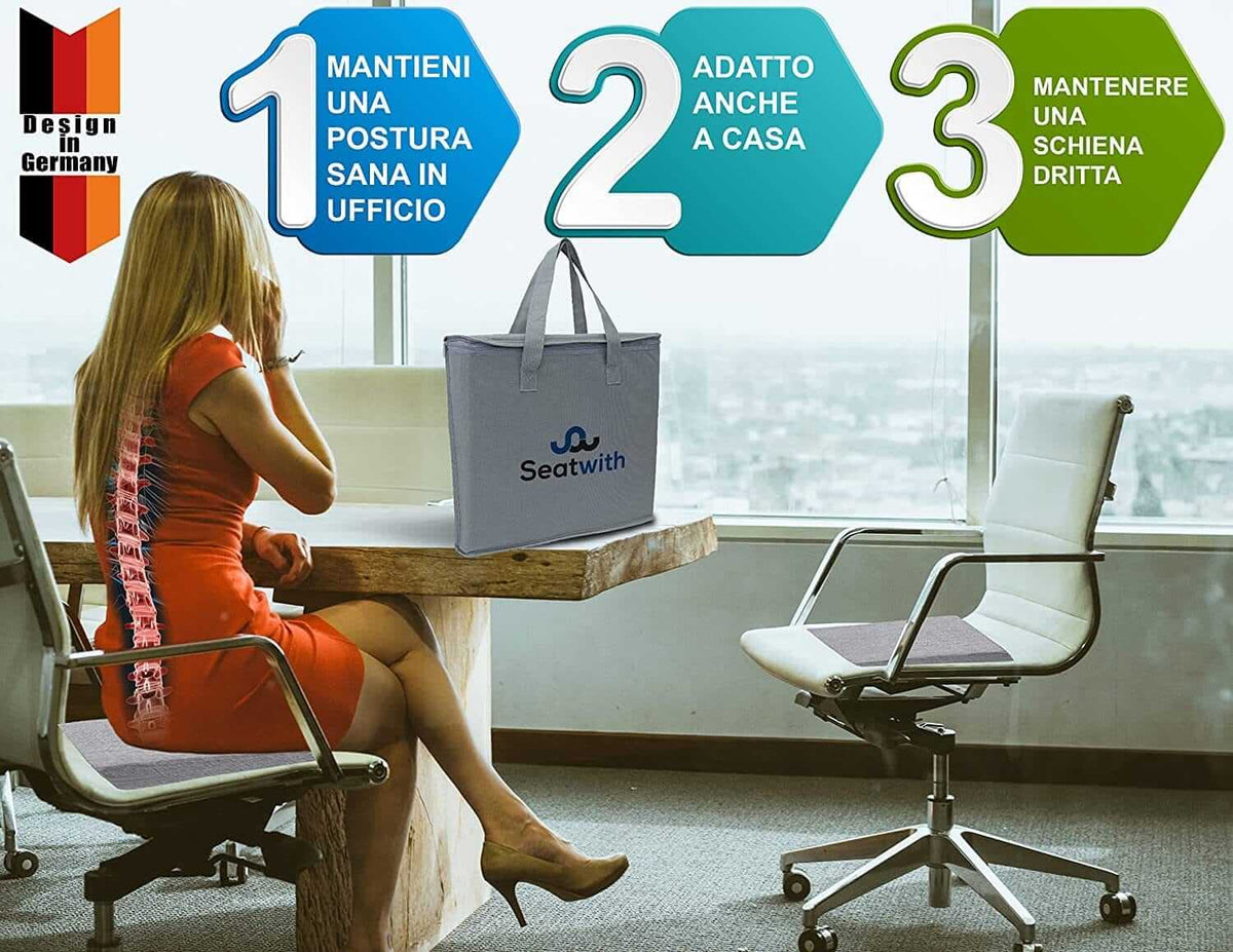 Comodo Cuscino a Cuneo - Cuscino Sedia Ufficio Con Rivestimento Antiscivolo E Borsa per Il Trasporto - Cuscino Sedia Da Ufficio, Cuscino Sedile Auto, Cuscino per Sedia Da Ufficio ausilio per disabili