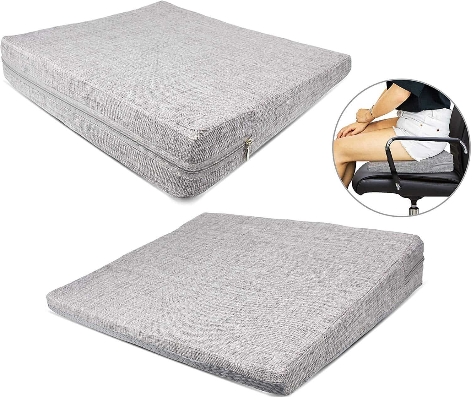 Comodo Cuscino a Cuneo - Cuscino Sedia Ufficio Con Rivestimento Antiscivolo E Borsa per Il Trasporto - Cuscino Sedia Da Ufficio, Cuscino Sedile Auto, Cuscino per Sedia Da Ufficio ausilio per disabili