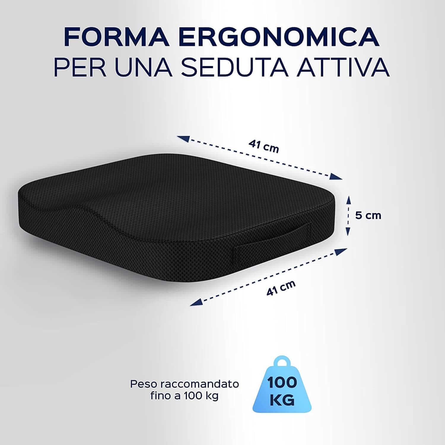 Cuscino Antidecubito - Cuscino Ortopedico Posturale per Casa, Ufficio E Auto - Rialzo per Sedia Ergonomico in Memory Foam - Supporto Lombar ausilio per disabili