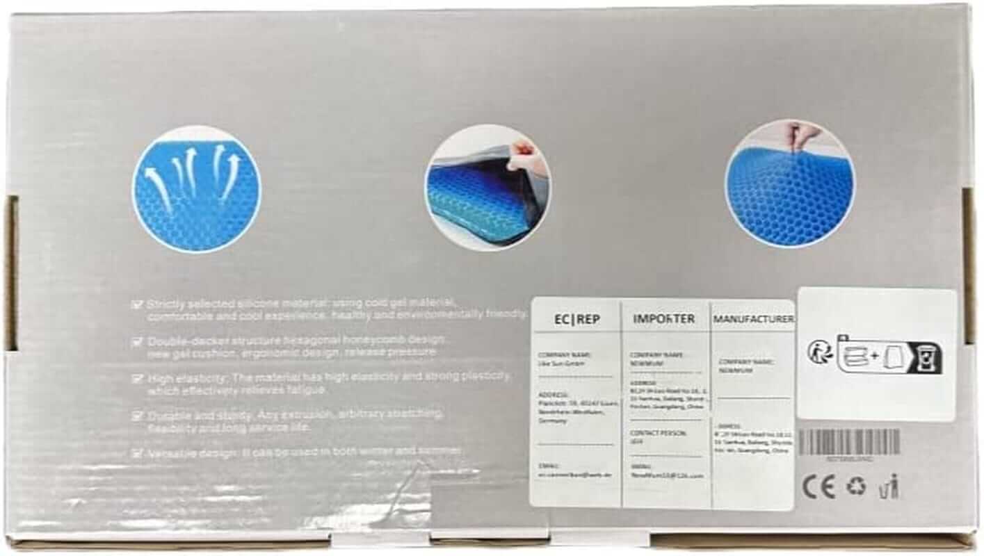 Cuscino Multifunzionale in Gel, Fresco E Traspirante, Cuscino Elastico per Il Sostegno Del Sedile, per Alleviare L'Affaticamento Dell'Anca ausilio per disabili