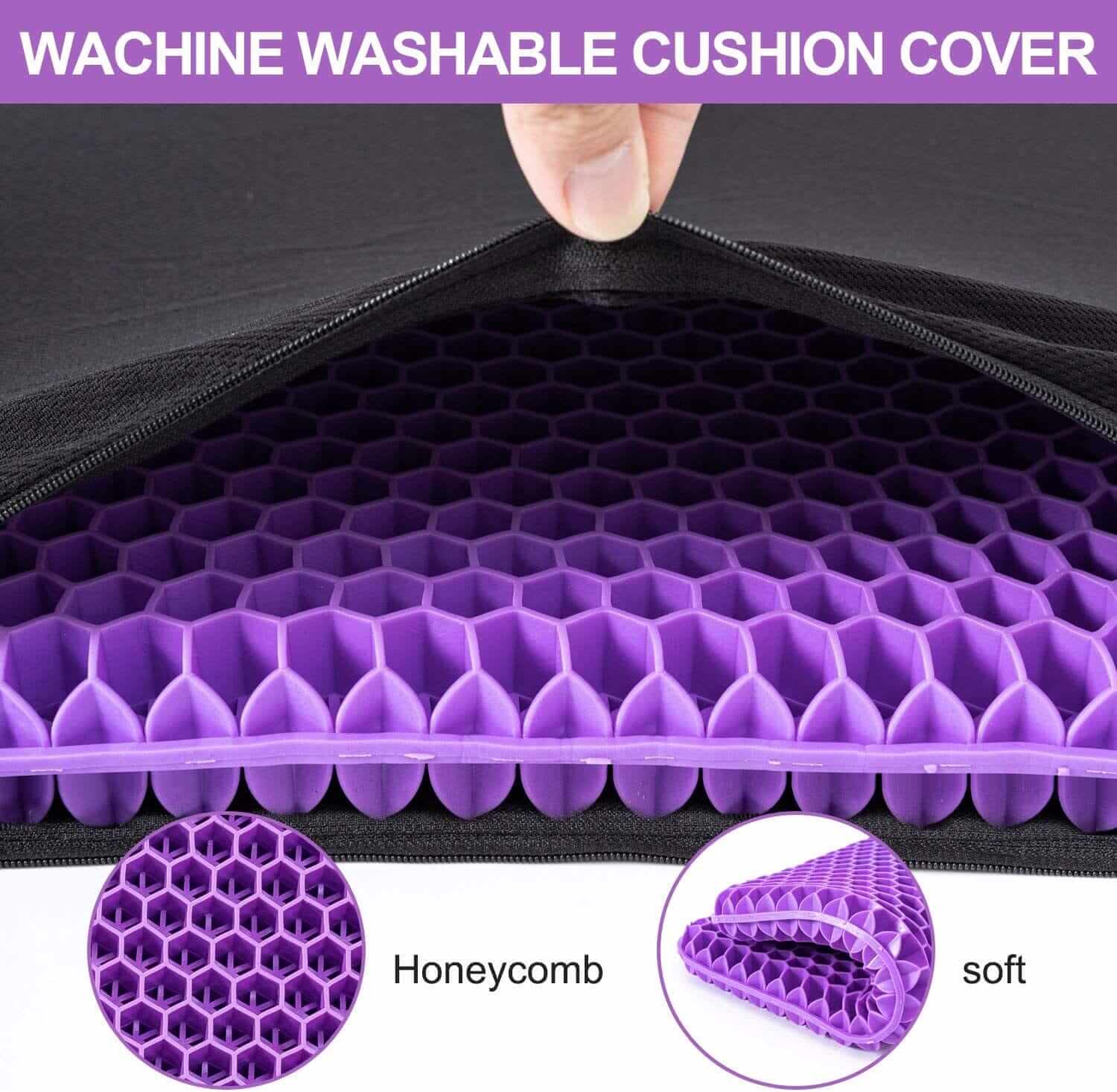 Cuscino Sedia in Gel, Cuscino in Gel, Cuscino per Sedia Ufficio per Ridurre La Pressione Su Fianchi, Cuscino per Coccige, Cuscini per Sedie Traspiranti per Auto/Ufficio/Casa/Sedia a Rotelle ausilio per disabili