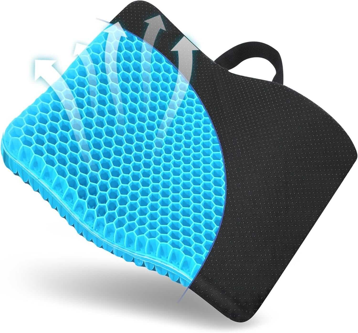 Cuscino In Gel E Memory Foam Per Seduta – Spesso Ed Ergonomico, Allevia Pressione Su Coccige E Sciatica – Per Sedia Ufficio, Auto O Rotelle - 2