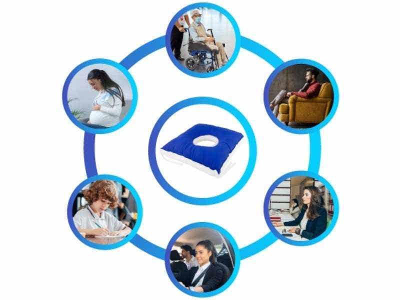 Cuscino antidecubito quadrato con foro ausilio per disabili