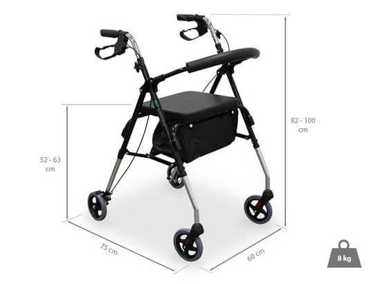 Deambulatore Wellcore con freni ausilio per disabili
