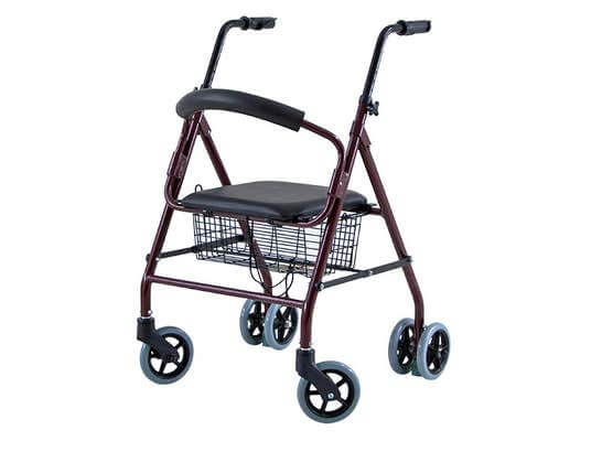 Deambulatore con ruote sedia e cestello ausilio per disabili