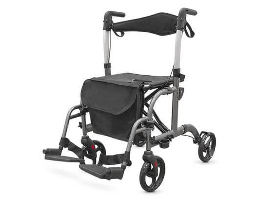 Deambulatore e sedia pieghevole in alluminio con ruote ausilio per disabili