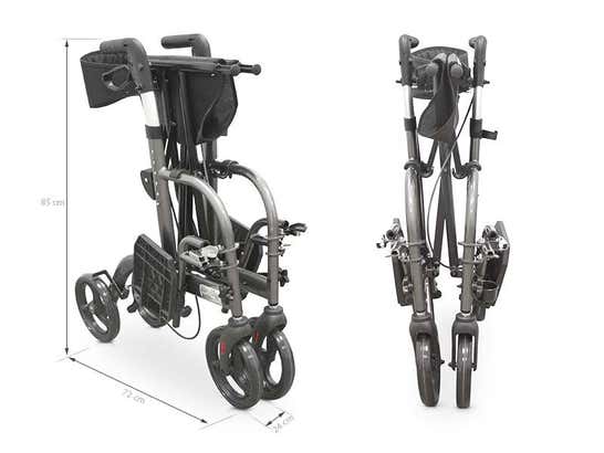 Deambulatore e sedia pieghevole in alluminio con ruote ausilio per disabili