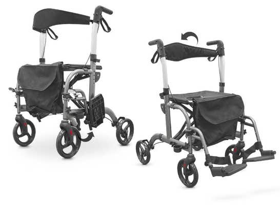 Deambulatore e sedia pieghevole in alluminio con ruote ausilio per disabili