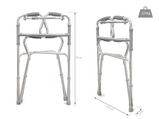 Deambulatore in alluminio con braccioli ergonomici ausilio per disabili