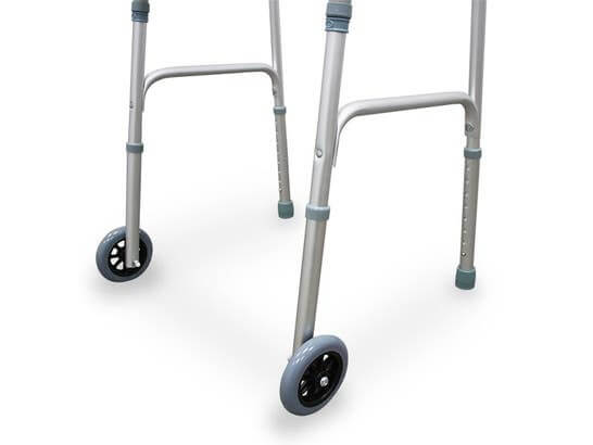 Deambulatore in alluminio, pieghevole, rigido, estensibile e regolabile ausilio per disabili