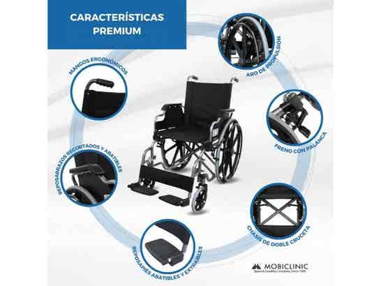 Sedia a rotelle in acciaio Giralda, 100 kg di capacità, ergonomica