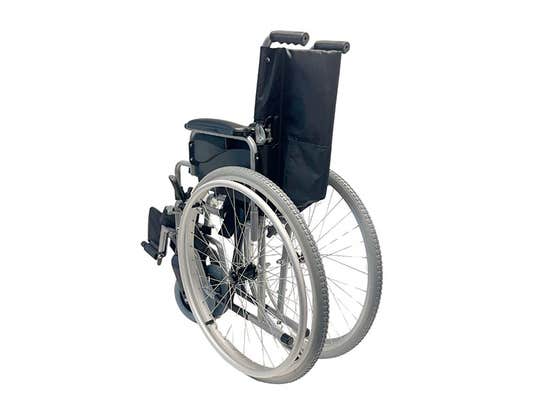 Sedia a rotelle pieghevole in acciaio MOBI PRO con poggiagambe pieghevoli