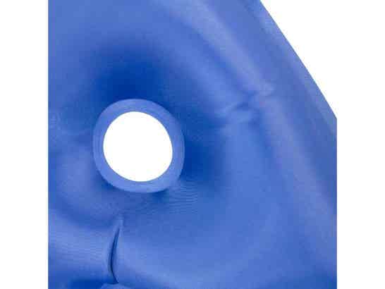 Cuscino hinchable quadrato AIR-02 con inflador, 44 x 44 x 7 cm, blu
