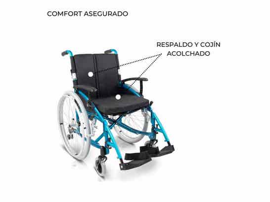 Sedia a rotelle in alluminio 24" modello Venecia 43 cm (turchese)