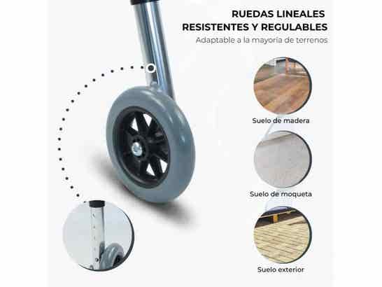 Rollator ortopedico Compostela con 2 ruote, plegabile e regolabile