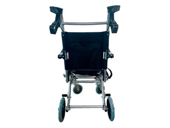 Carrozzina Jupiter Transit, seduta da 34 cm, pieghevole, alluminio nero (CLINICALFY)