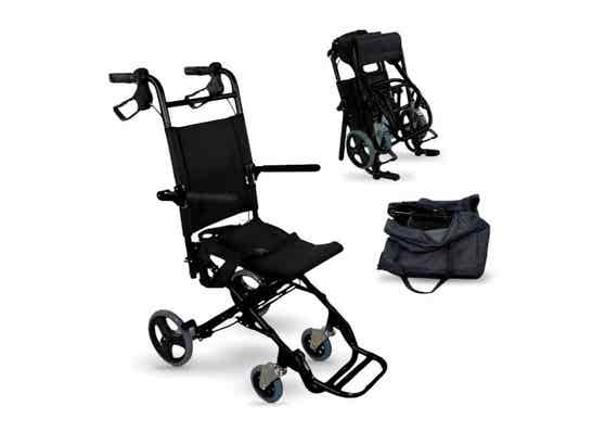 Sedia da trasporto in alluminio Saturno 34 cm tubo nero Mobiclinic