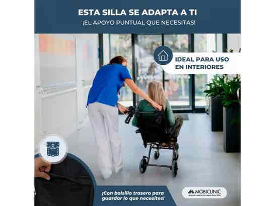Sedia da trasporto in alluminio Saturno 34 cm tubo nero Mobiclinic