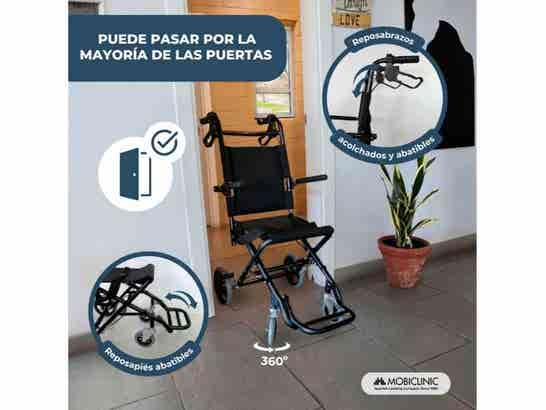 Sedia da trasporto in alluminio Saturno 34 cm tubo nero Mobiclinic