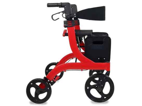 Rollator Invicto X1 con 4 Ruote, Sedile e Cesta di Trasporto